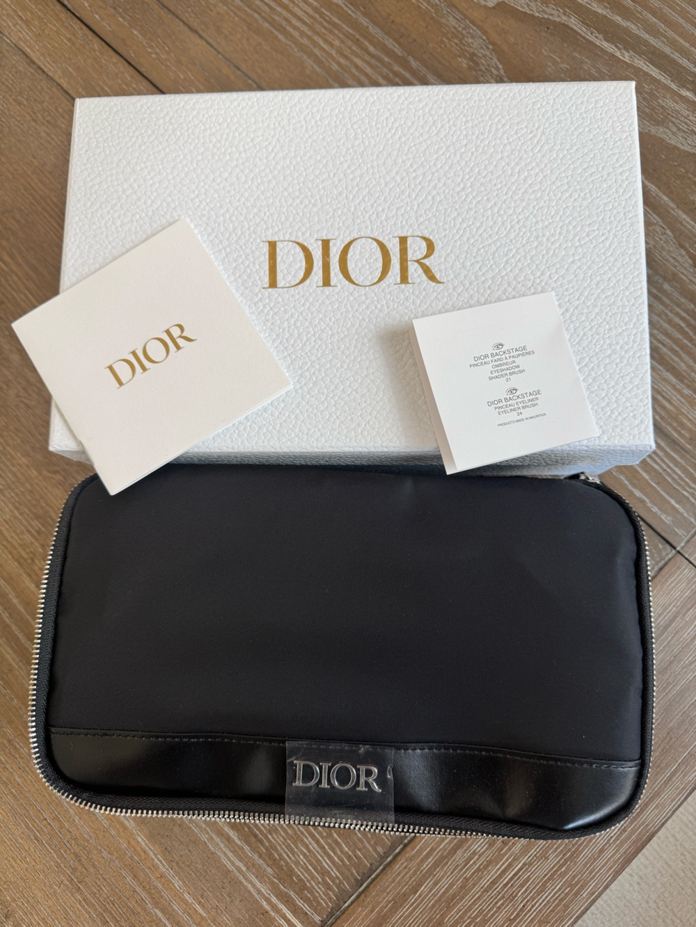 Dior Backstage with Brushes Black Zip Cosmetic Pouch